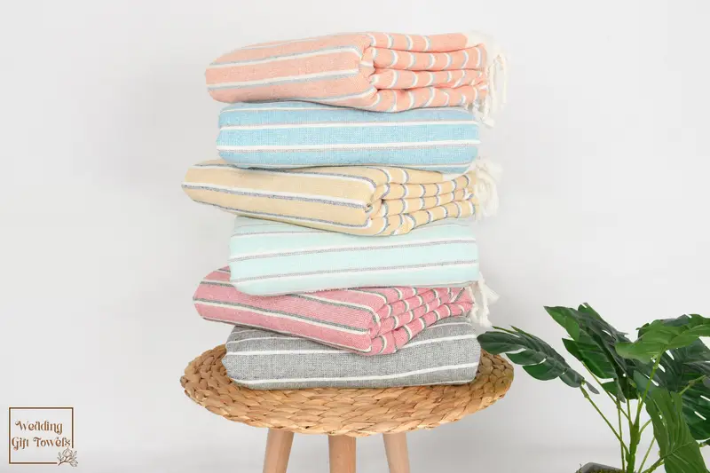 Bachelor Gifts Striped Terry Cotton Towel Beige, 40x67 Inches