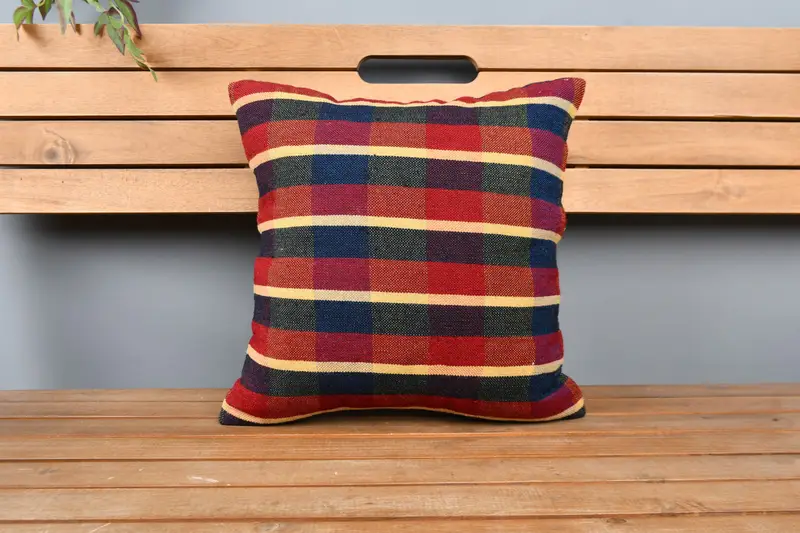 Home Decor Pillow, Vintage Pillow, Pillow for Couch, Ikat Pillow, Cushion Case, Southwestern Pillow, 16x16 Red Cushion Case, Authentic Cushion - 6