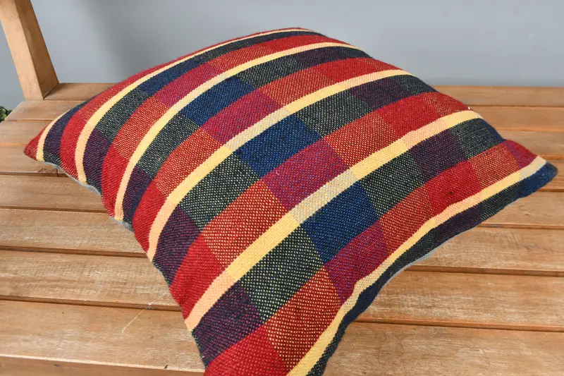 Home Decor Pillow, Vintage Pillow, Pillow for Couch, Ikat Pillow, Cushion Case, Southwestern Pillow, 16x16 Red Cushion Case, Authentic Cushion - 2