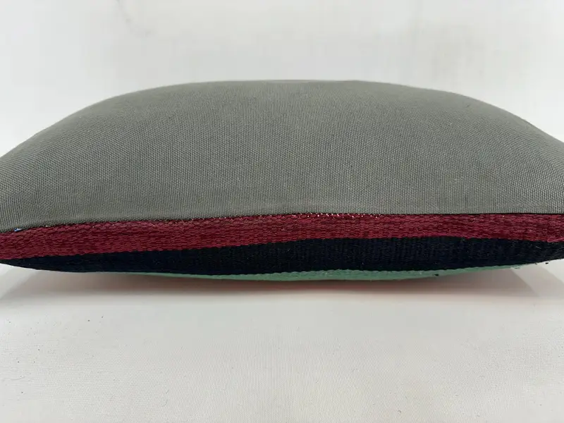 12x20 Green Cushion Case, Kilim Pillow Cover, Anatolian Pillow Case, Ethnical Kilim Rug Pillow, Cushion Case, Kilim Cushion Sham - 7