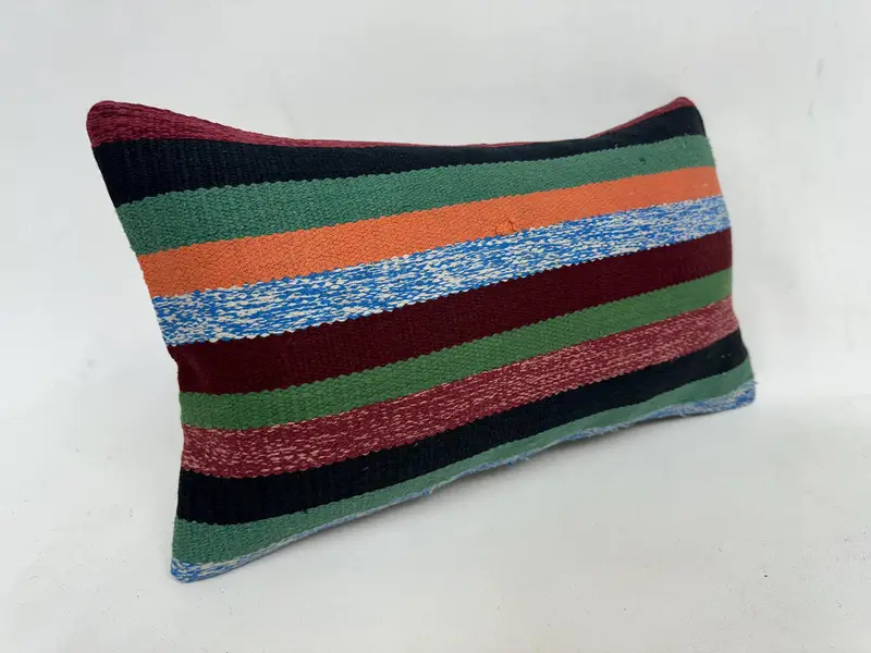 12x20 Green Cushion Case, Kilim Pillow Cover, Anatolian Pillow Case, Ethnical Kilim Rug Pillow, Cushion Case, Kilim Cushion Sham - 3