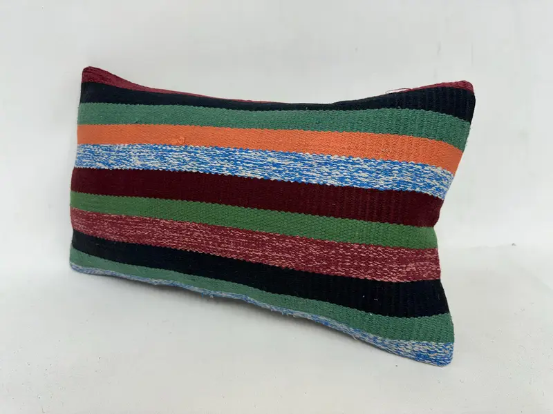 12x20 Green Cushion Case, Kilim Pillow Cover, Anatolian Pillow Case, Ethnical Kilim Rug Pillow, Cushion Case, Kilim Cushion Sham - 4