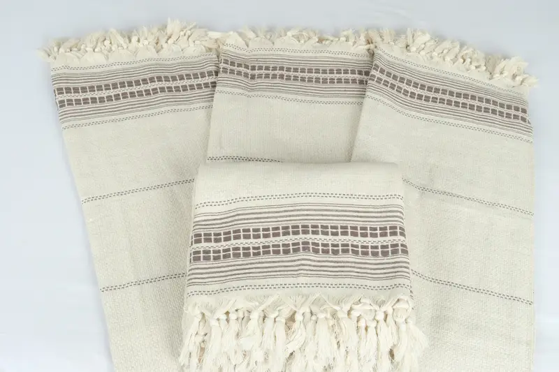 Decorative Bedspread, Bachelorette Party Favors, Organic Throw, Wedding Favors, Personalized Gift, Throw Blanket Couch, 96x94 Linen Striped Towel - 5