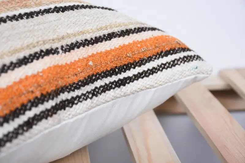 Turkish Kilim Pillow, Vintage Kilim Throw Pillow, 16x16 White Cushion, Ottoman Cushion Cover, One Of A Kind Pillow, Gift Pillow, Cushion - 7