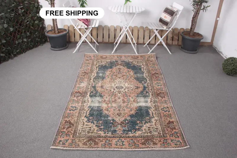 Canlı 3,9x6,2 ft Halı, Çiçek ve Paisley Tasarımı