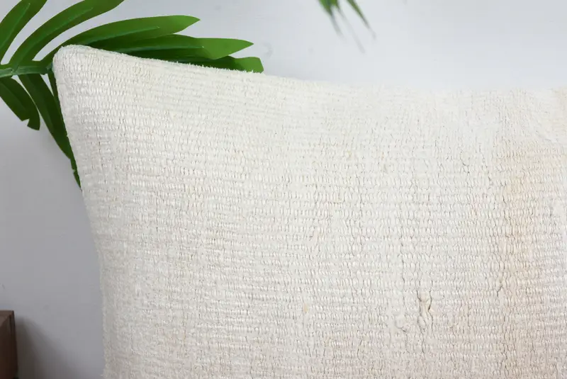 Handmade Kilim Cushion, Cushion Case, Vintage Pillow, Handmade Rug Seat Cushion Case, Boho Pillow Sham Cover, 12x20 White Pillow Cover - 2