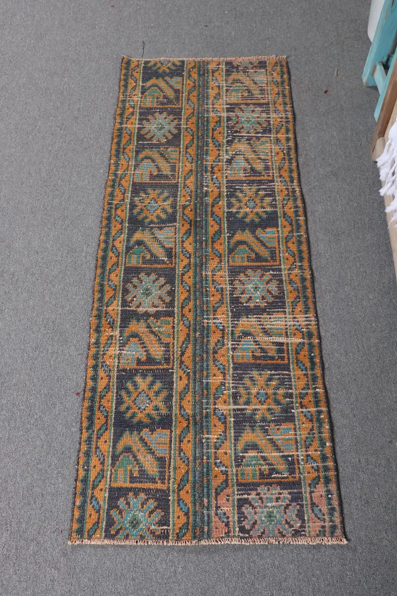 Blauer Tarnteppich, 1,8 x 4,6 Fuß mit orangefarbenen Akzenten