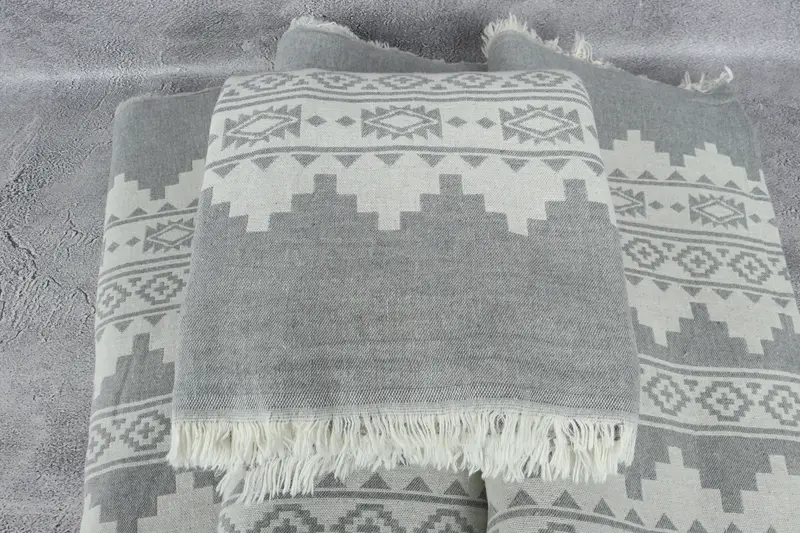 Bridesmaid Gifts, Bedspread, Turkish Beach Blanket, Turkish Blanket Throw, Home Decor Gifts, 92x80 Cotton Kilim Towel, Boho Throw Blankets - 4