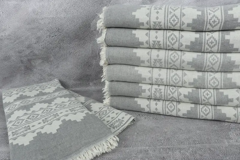 Bridesmaid Gifts, Bedspread, Turkish Beach Blanket, Turkish Blanket Throw, Home Decor Gifts, 92x80 Cotton Kilim Towel, Boho Throw Blankets - 2