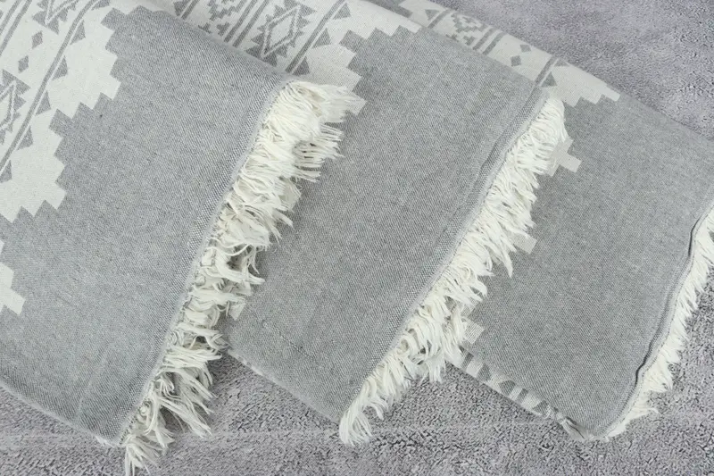 Bridesmaid Gifts, Bedspread, Turkish Beach Blanket, Turkish Blanket Throw, Home Decor Gifts, 92x80 Cotton Kilim Towel, Boho Throw Blankets - 5