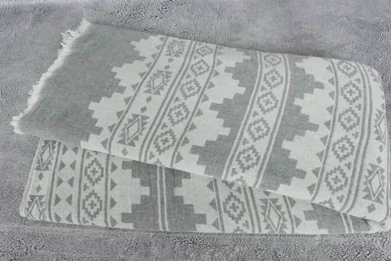 Bridesmaid Gifts, Bedspread, Turkish Beach Blanket, Turkish Blanket Throw, Home Decor Gifts, 92x80 Cotton Kilim Towel, Boho Throw Blankets - 6