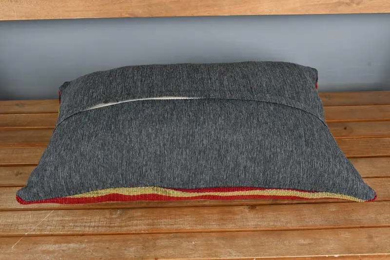 Throw Kilim Pillow, Vintage Pillow Sham, 16x24 Red Cushion Cover, Kilim Pillow, Cushion, Authentic Cushion Cover, Kilim Cushion Sham - 5