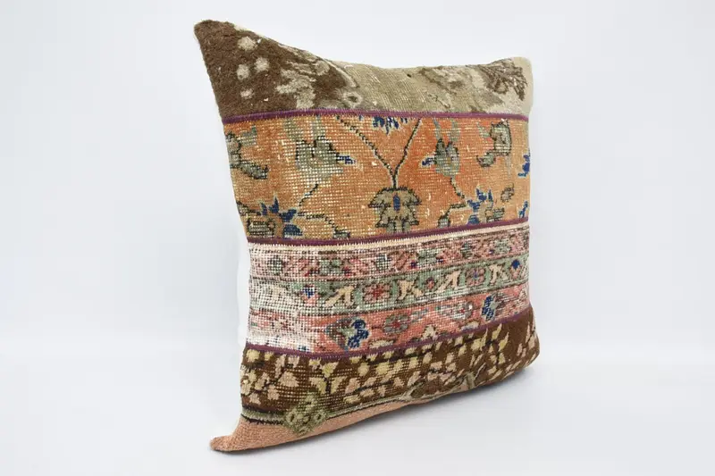 Pillow, Kilim Pillow Cover, Luxury Cushion Cover, 24x24 Orange Pillow Cover, Interior Designer Pillow, Seat Pillow Sham, Pillow for Sofa - 3