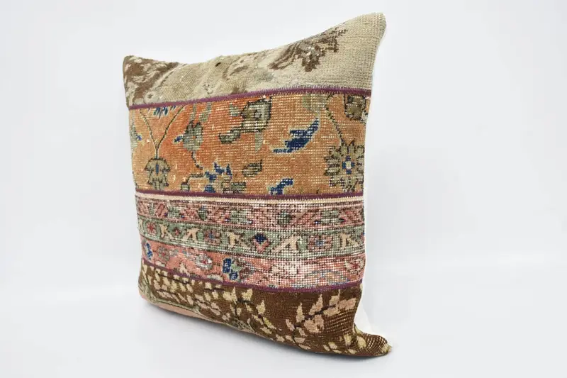 Pillow, Kilim Pillow Cover, Luxury Cushion Cover, 24x24 Orange Pillow Cover, Interior Designer Pillow, Seat Pillow Sham, Pillow for Sofa - 4