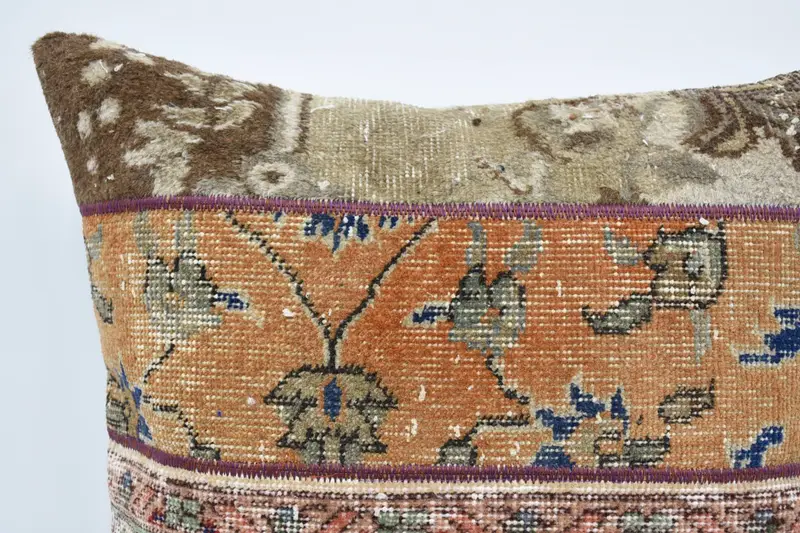 Pillow, Kilim Pillow Cover, Luxury Cushion Cover, 24x24 Orange Pillow Cover, Interior Designer Pillow, Seat Pillow Sham, Pillow for Sofa - 2