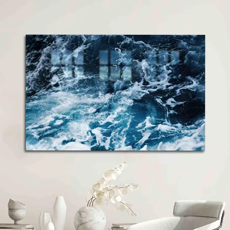 エレガントなプリントガラス: オーシャンランドスケープシースケープデザイン