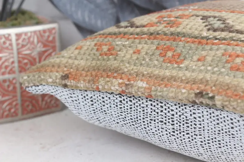 Vintage Kilim Throw Pillow, Home Decor Pillow, Decorative Bolster Pillow Sham, Pillow Cover, Pillow for Couch, 12x12 Purple Pillow Sham - 7