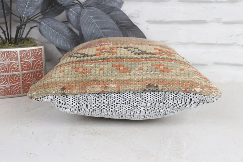Vintage Kilim Throw Pillow, Home Decor Pillow, Decorative Bolster Pillow Sham, Pillow Cover, Pillow for Couch, 12x12 Purple Pillow Sham - 5