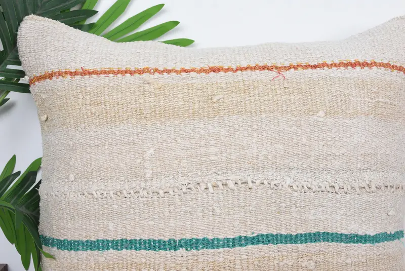 Vintage Kilim Throw Pillow, Cushion, Ikat Pillow Cover, Gift Pillow, 20x20 Beige Cushion Case, Outdoor Throw Pillow Cover, Pillow for Sofa - 2