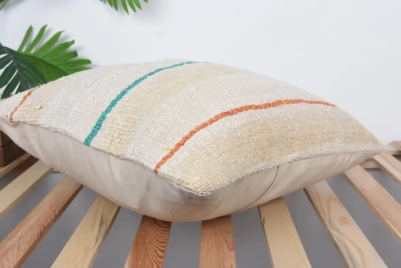 Vintage Kilim Throw Pillow, Cushion, Ikat Pillow Cover, Gift Pillow, 20x20 Beige Cushion Case, Outdoor Throw Pillow Cover, Pillow for Sofa - 6