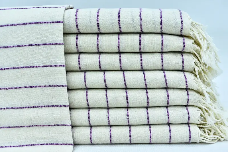 Personalized Towel Gift, 64x38 Linen Striped Towel, Bridesmaid Gift Towel, Wedding Shower Gift, Embroidered Towel, Turkish towel, Luxury Beach Towel - 1