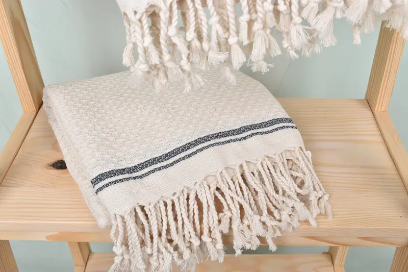 Soft towel, Organic cotton Turkish peshtemal towel, Gift For Bride, Personalized Towel, Scarf Towel, Bridesmaid Gifts, 68x36 Cotton Striped Towel - 5