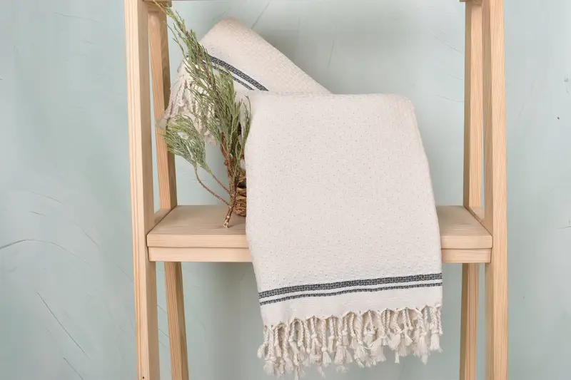 Soft towel, Organic cotton Turkish peshtemal towel, Gift For Bride, Personalized Towel, Scarf Towel, Bridesmaid Gifts, 68x36 Cotton Striped Towel - 4