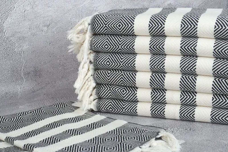 32x20 Cotton Diamond Towel, Monogram Kitchen Towel, Turkish Tea Towel, Small Towel, Monogram Hand Towel, Custom Wedding Gift From Bridesmaid - 2