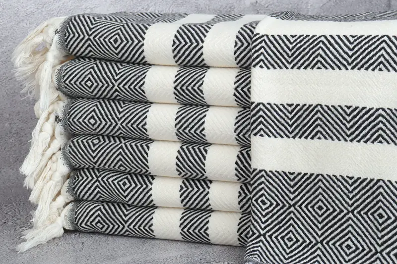32x20 Cotton Diamond Towel, Monogram Kitchen Towel, Turkish Tea Towel, Small Towel, Monogram Hand Towel, Custom Wedding Gift From Bridesmaid - 1