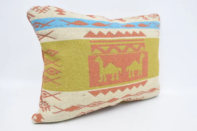 Vintage Kilim Throw Pillow, Kilim Pillow, Designer Throw Cushion Cover, 20x28 Green Cushion Case, Cushion Cover, Antique Pillows - 3