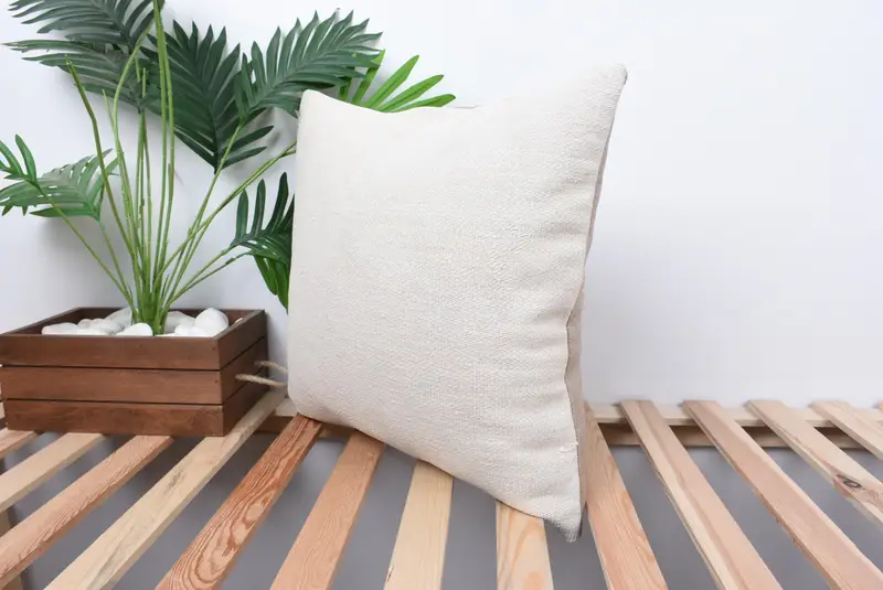 Pillow Sham, Rustic Pillow Case, Turkish Pillow, 18x18 White Pillow Cover, Antique Pillows, Handmade Kilim Cushion, Authentic Pillow Sham - 5
