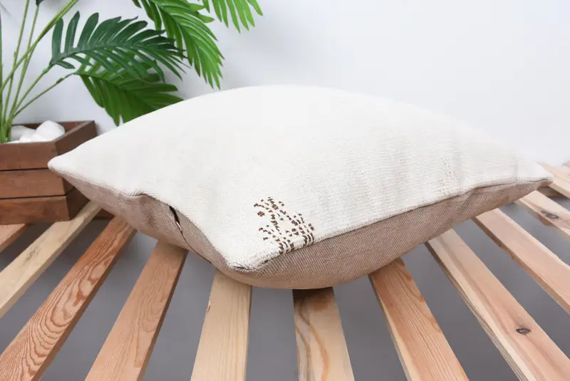 Pillow Sham, Rustic Pillow Case, Turkish Pillow, 18x18 White Pillow Cover, Antique Pillows, Handmade Kilim Cushion, Authentic Pillow Sham - 6