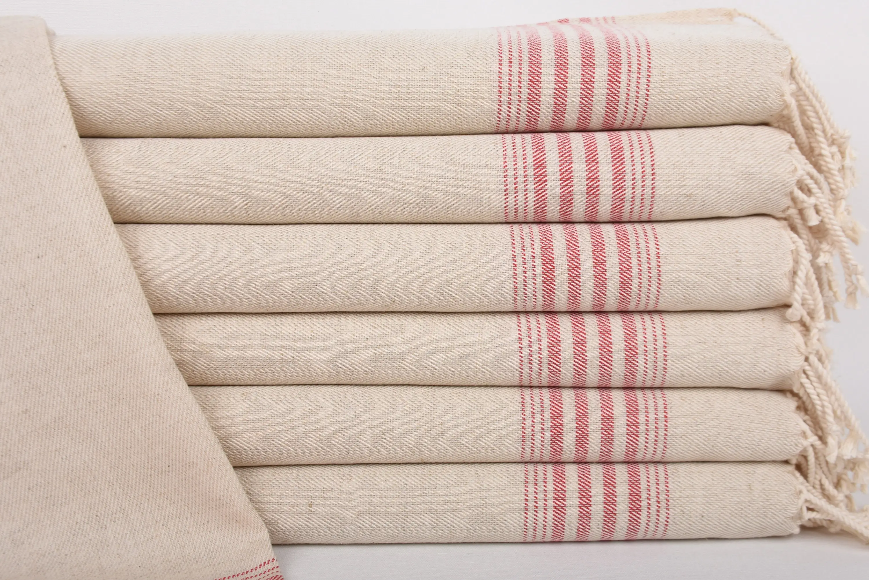 Monogrammed Hand Towel Red Striped, Kitchen Towel, 36x18 Inches - 1