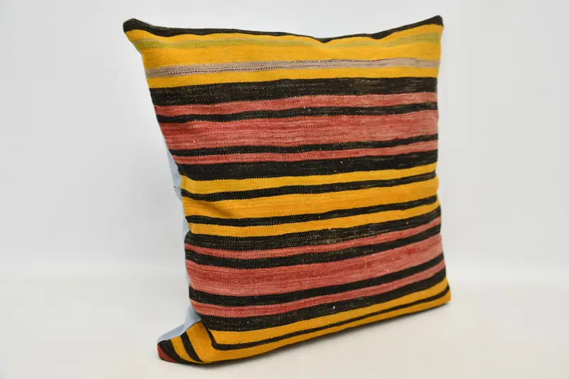 Pillow Case, Morroccon Kilim Cushion Cushion, Turkish Pillow, 32x32 Orange Cushion Cover, Vintage Kilim Throw Pillow, Vintage Kilim Pillow - 3