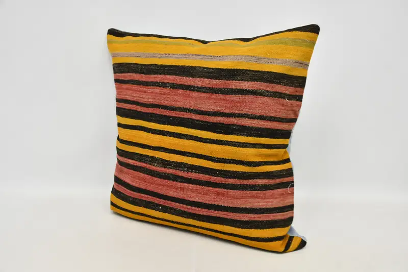 Pillow Case, Morroccon Kilim Cushion Cushion, Turkish Pillow, 32x32 Orange Cushion Cover, Vintage Kilim Throw Pillow, Vintage Kilim Pillow - 4