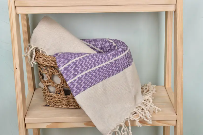 Housewarming Gift, Bath towel, Quick-drying peshtemal towel for poolside, 68x40 Linen Zig zag Towel, Valentines Gift, Quick-Dry Beach Towel - 4
