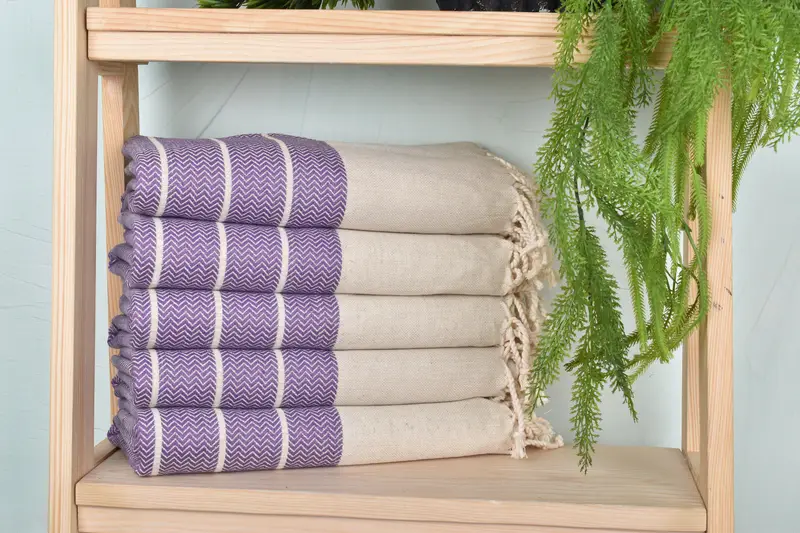 Housewarming Gift, Bath towel, Quick-drying peshtemal towel for poolside, 68x40 Linen Zig zag Towel, Valentines Gift, Quick-Dry Beach Towel - 1