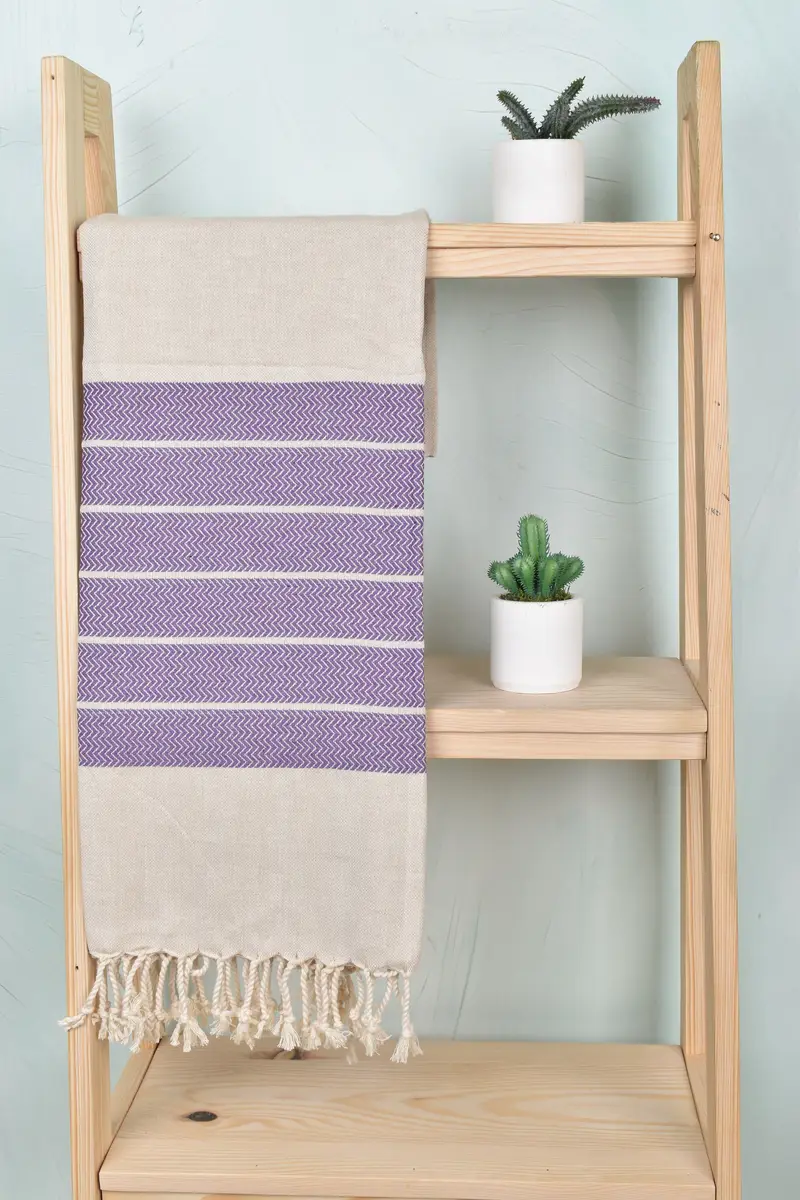 Housewarming Gift, Bath towel, Quick-drying peshtemal towel for poolside, 68x40 Linen Zig zag Towel, Valentines Gift, Quick-Dry Beach Towel - 8