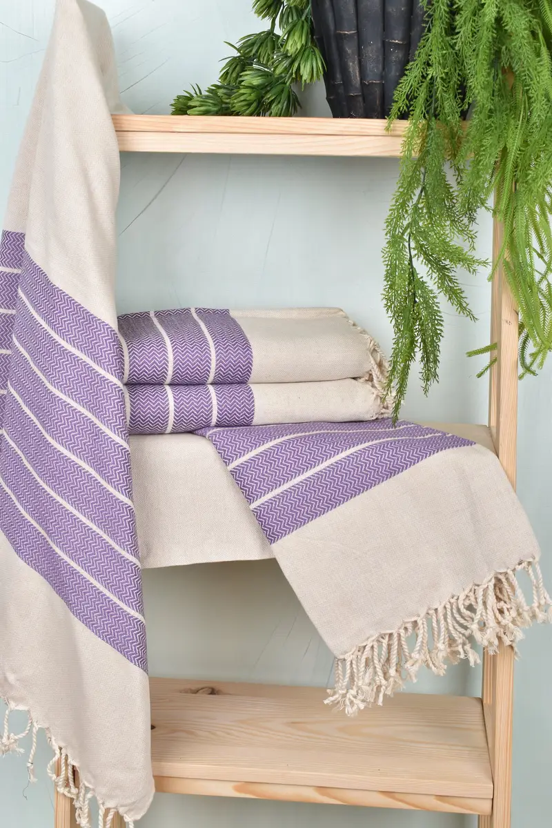 Housewarming Gift, Bath towel, Quick-drying peshtemal towel for poolside, 68x40 Linen Zig zag Towel, Valentines Gift, Quick-Dry Beach Towel - 6