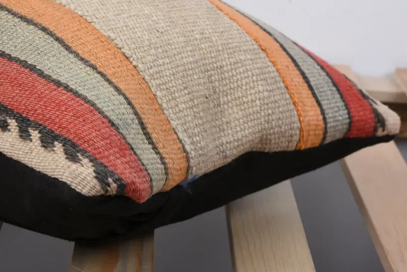 Toss Cushion Case, Vintage Kilim Throw Pillow, Throw Kilim Pillow, Antique Pillows, Aesthetic Cushion Cover, Pillow Sham, 12x20 Beige Cushion Cover - 7