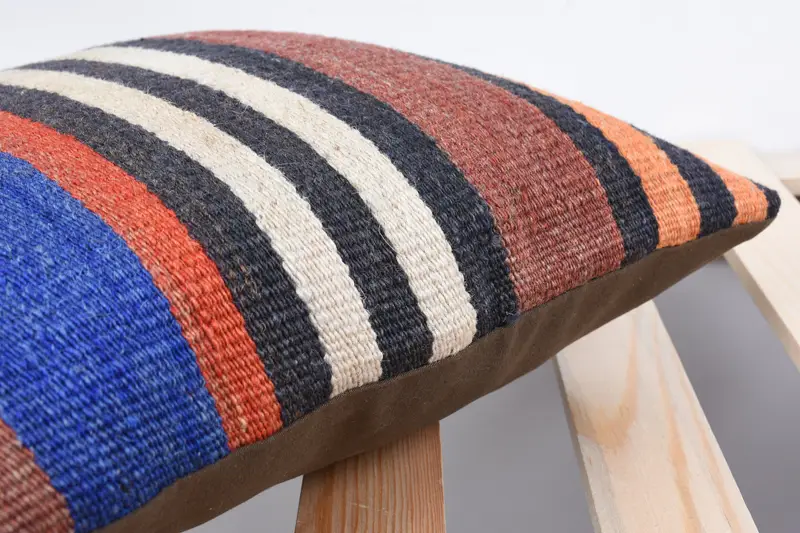 Vintage Kilim Pillow, Outdoor Bolster Pillow Cover, Vintage Kilim Throw Pillow, Boho Pillow, Cushion Case, 12x12 Red Pillow Sham - 7