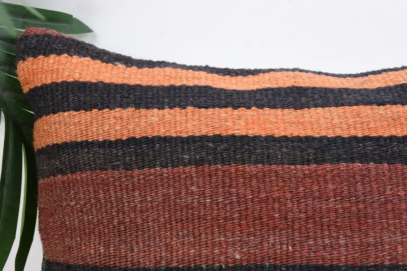 Vintage Kilim Pillow, Outdoor Bolster Pillow Cover, Vintage Kilim Throw Pillow, Boho Pillow, Cushion Case, 12x12 Red Pillow Sham - 2