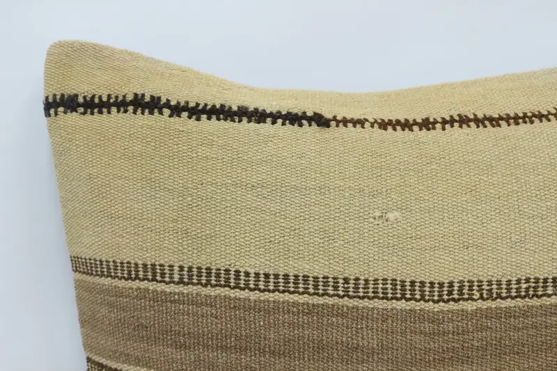 Hippie Throw Cushion Cover, Gift Pillow, Handmade Kilim Cushion, Pillow Sham, 28x28 Beige Pillow, Throw Kilim Pillow, Handmade Rug Seat Cushion Case - 2