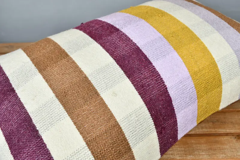 Home Decor Pillow, Cotton Pillow, Turkish Rugs Cushion Cover, Cushion Cover, Boho Pillow Sham Cover, 16x24 Beige Pillow Cover, Kilim Pillow - 3