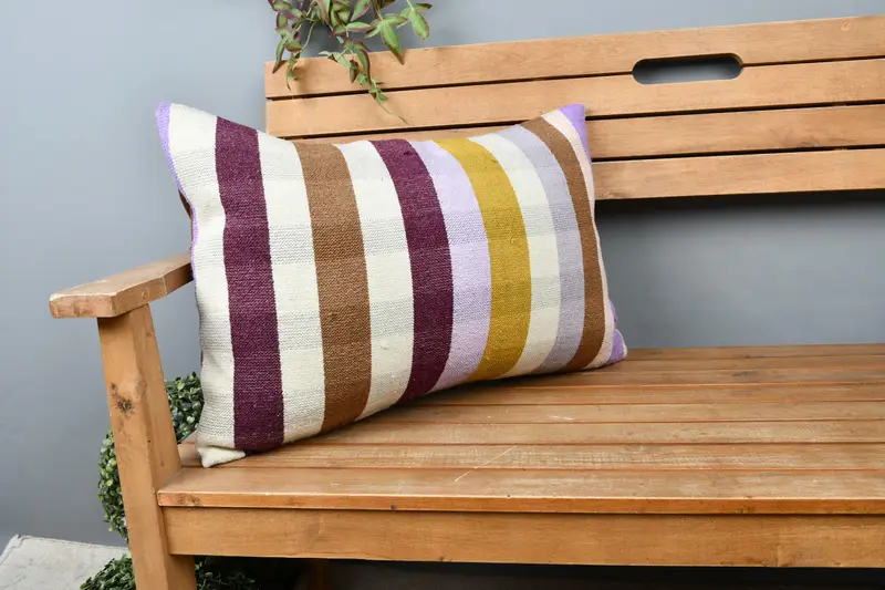 Home Decor Pillow, Cotton Pillow, Turkish Rugs Cushion Cover, Cushion Cover, Boho Pillow Sham Cover, 16x24 Beige Pillow Cover, Kilim Pillow - 1