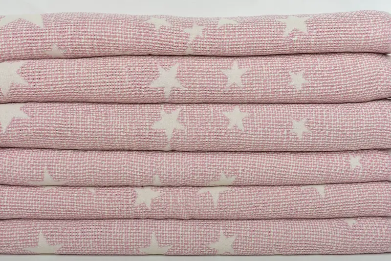 Organic Beach Blanket, Monogram Blanket, 50x48 Cotton Star Design Towel, Bridesmaid Gifts, Personalized Blanket, Anniversary Gift For Her - 3