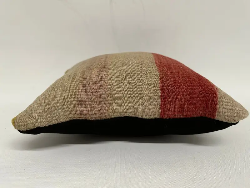 12x12 Beige Pillow, Kilim Cushion Sham, Cushion Case, Handmade Kilim Cushion, Wholesale Pillow Case, Handmade Rug Seat Pillow Case, Pillow for Sofa - 5