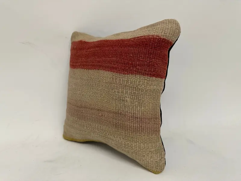 12x12 Beige Pillow, Kilim Cushion Sham, Cushion Case, Handmade Kilim Cushion, Wholesale Pillow Case, Handmade Rug Seat Pillow Case, Pillow for Sofa - 4