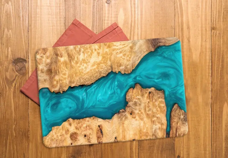 Temperli Güvenlikli Woodgrain Baskılı Cam Kesme Tahtası