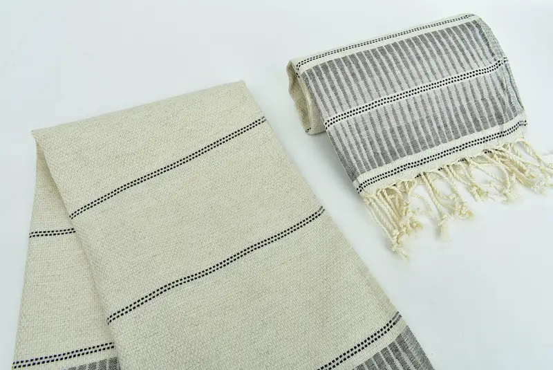 Handmade Gift, Gym Towel, Turkish Towel Hand Towel, Turkish Tea Towel, Employee Gifts, Personalized Gift, Organic Towel, 40x20 Linen Striped Towel - 7